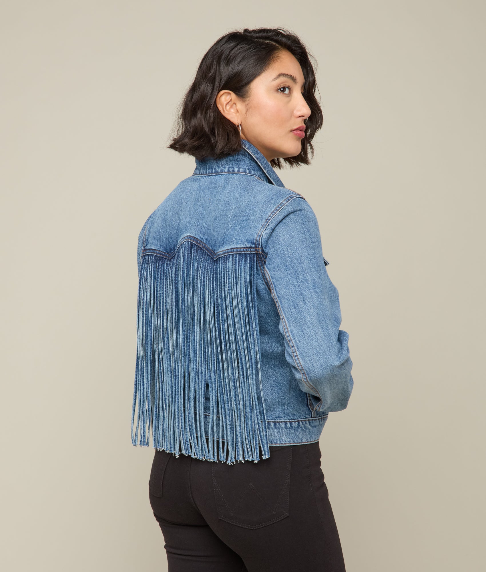 Justine Fringe Denim Jacket :: Blue Roan - Image 7