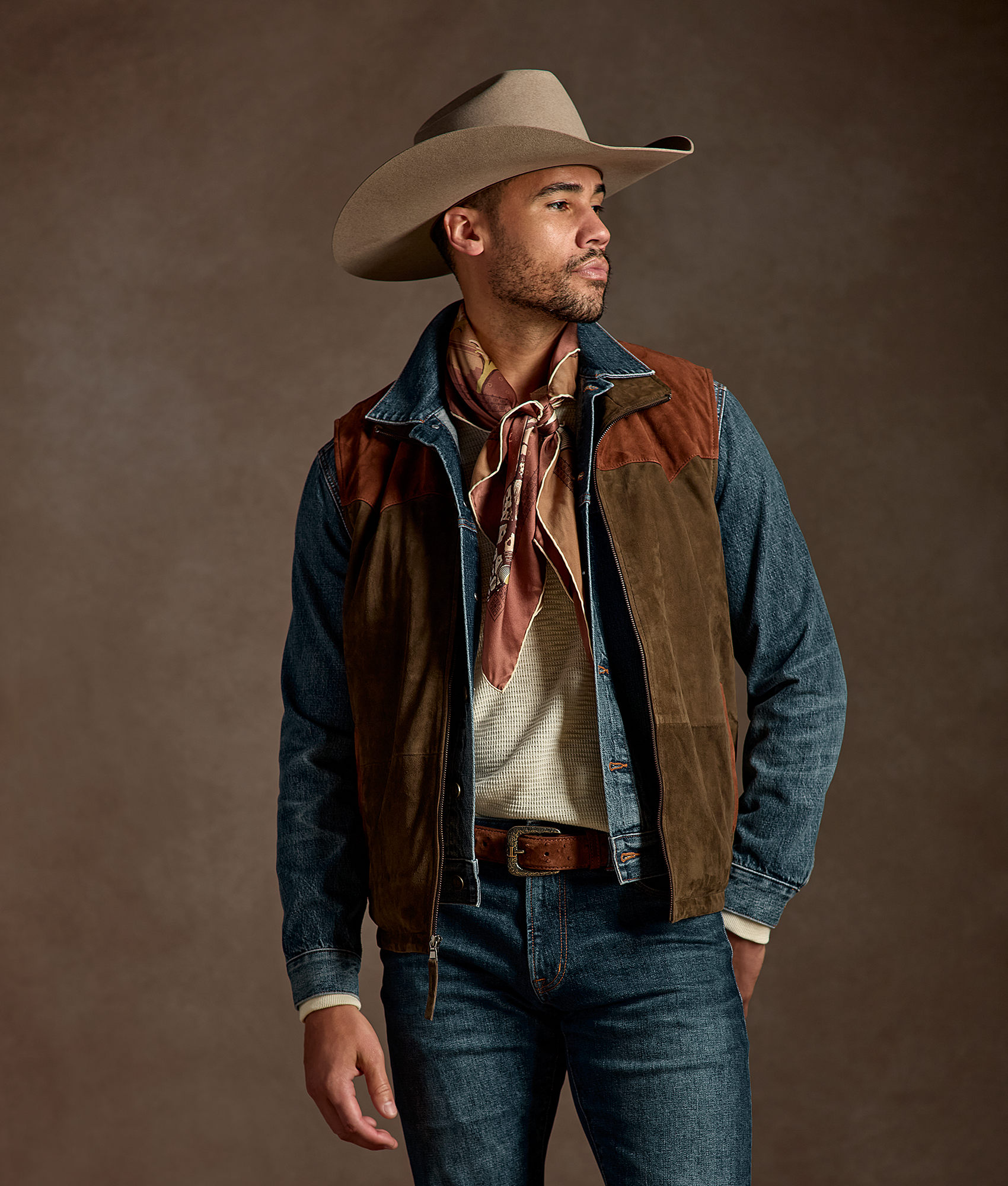 Rit Two-Tone Vest :: Olive - Image 2