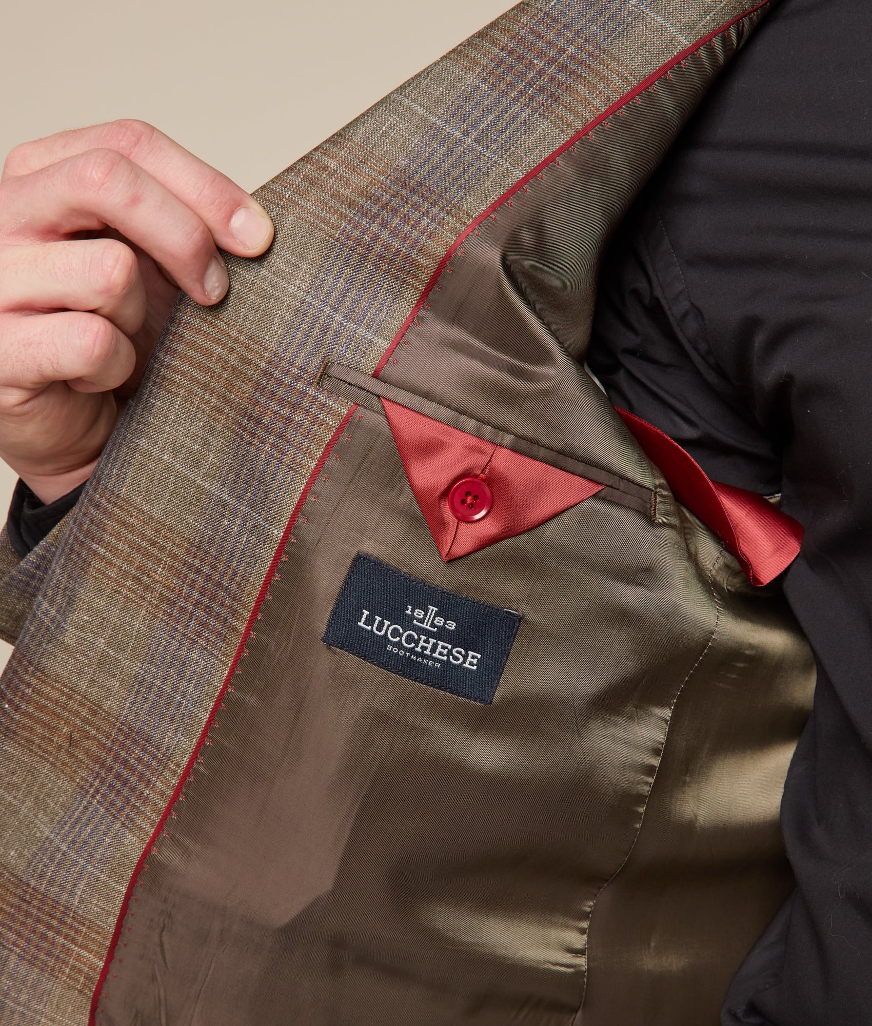 Lucchese Sport Coat :: Olive/Navy Plaid - Image 8