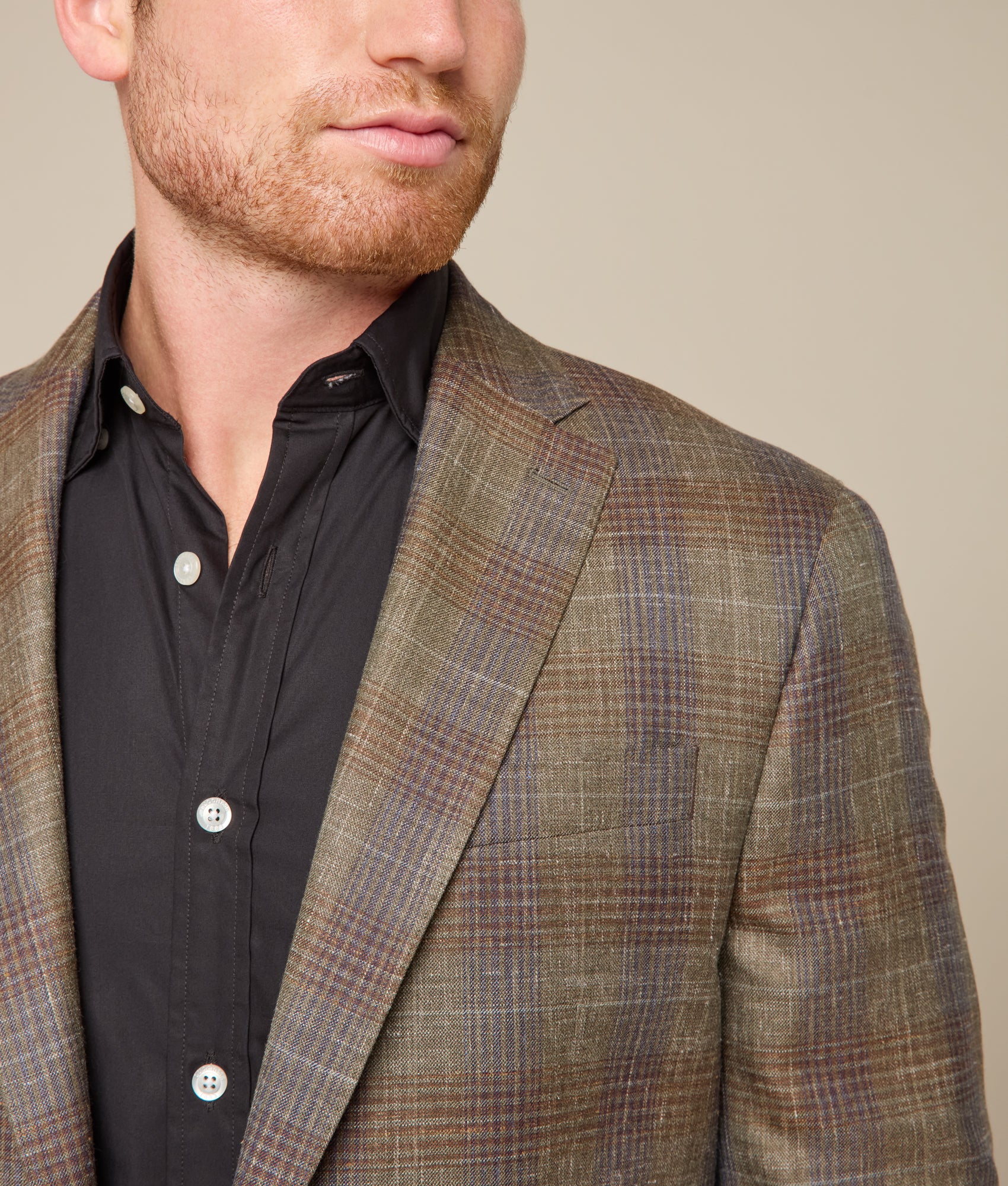 Lucchese Sport Coat :: Olive/Navy Plaid - Image 6