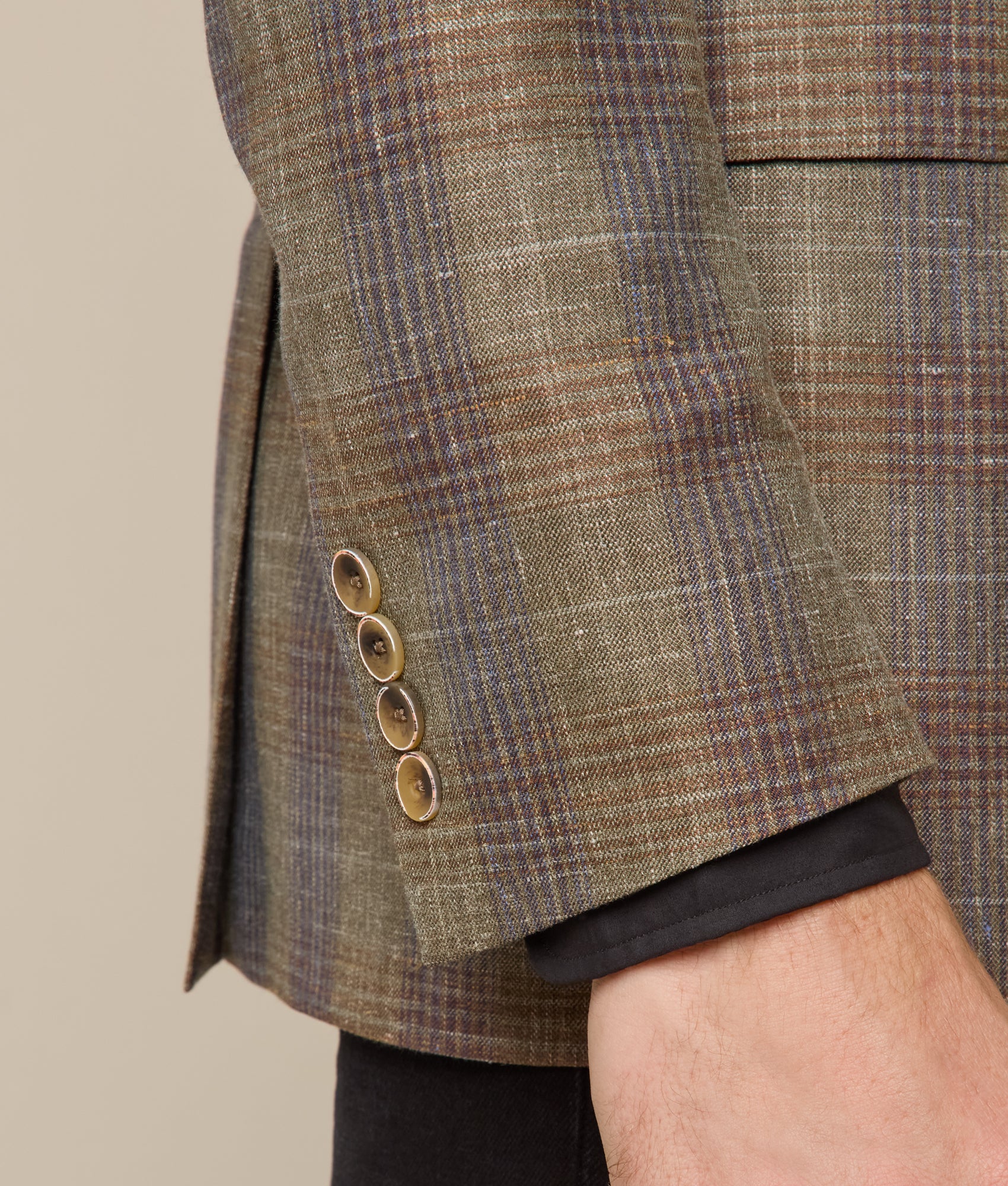 Lucchese Sport Coat :: Olive/Navy Plaid - Image 9