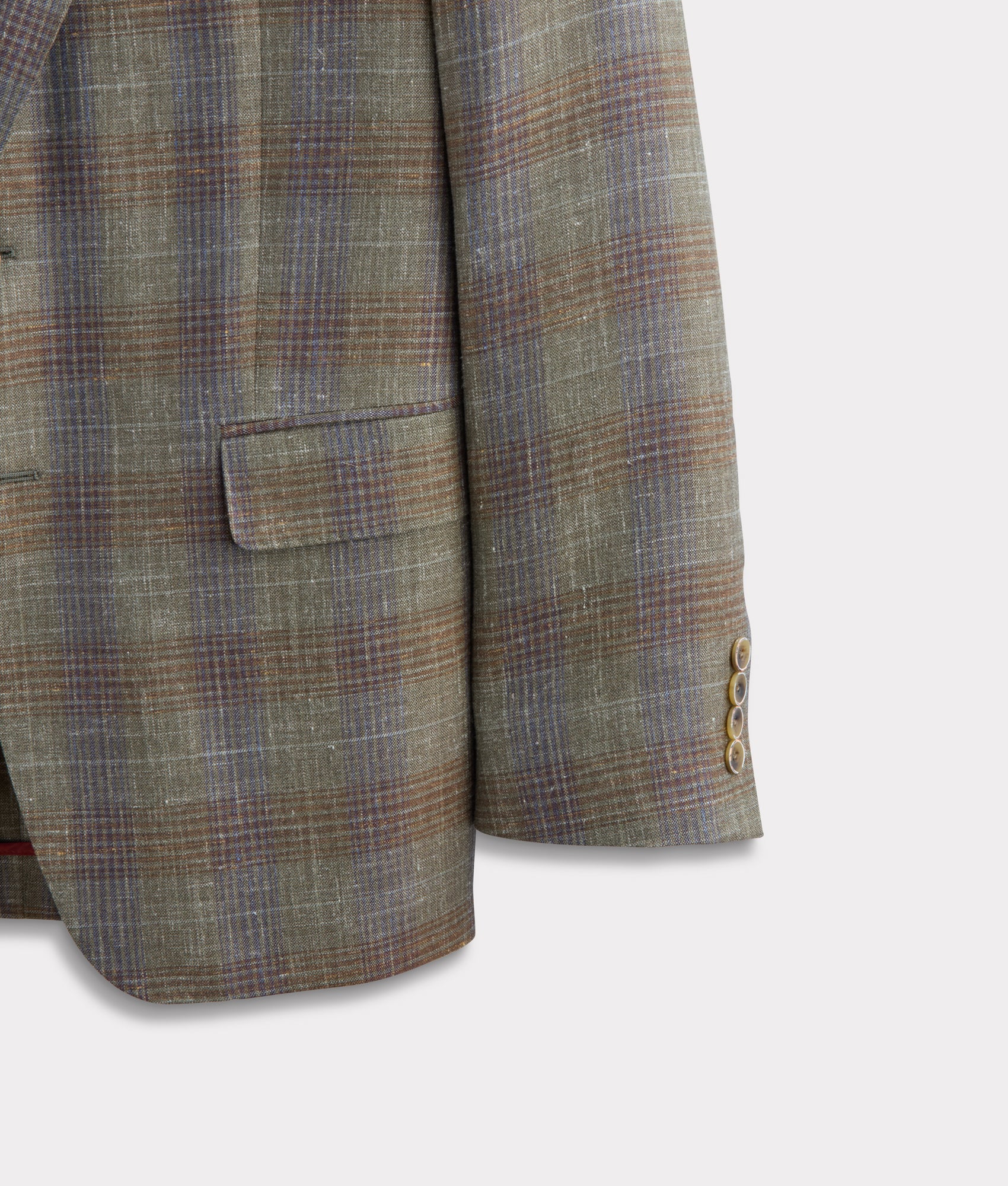 Lucchese Sport Coat :: Olive/Navy Plaid - Image 12
