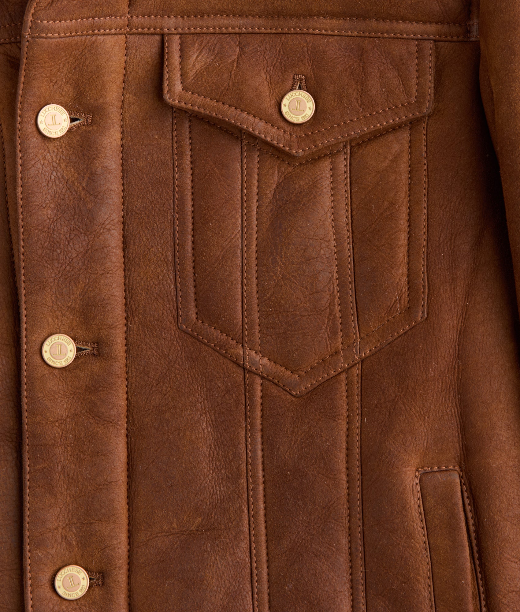 Kyle Shearling Trucker Jacket :: Cognac - Image 13
