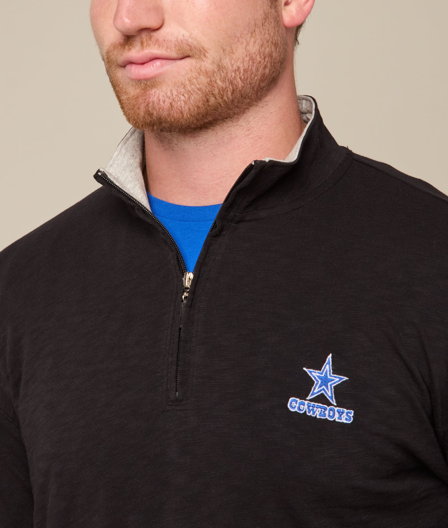 Lucchese x Dallas Cowboys Quarter Zip :: Black - Image 8
