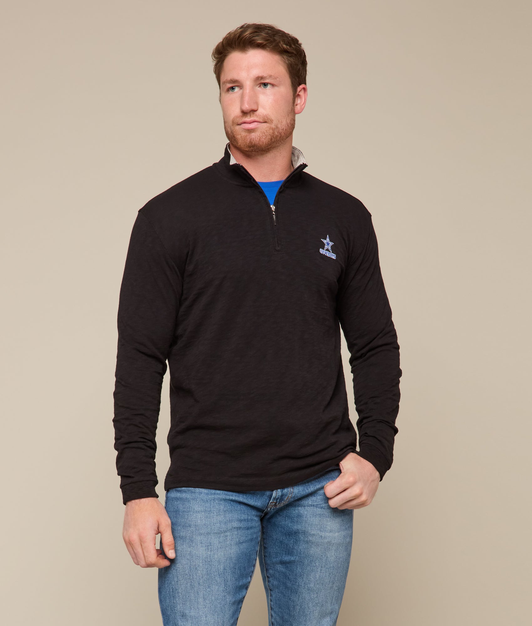 Lucchese x Dallas Cowboys Quarter Zip :: Black - Image 6